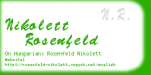 nikolett rosenfeld business card